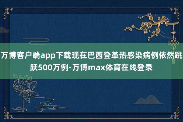 万博客户端app下载现在巴西登革热感染病例依然跳跃500万例-万博max体育在线登录