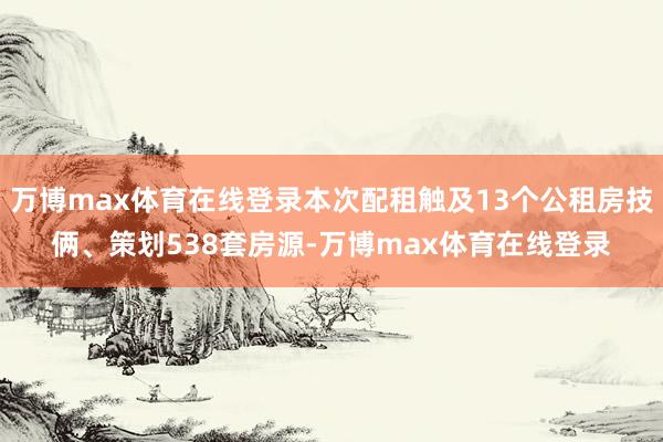 万博max体育在线登录本次配租触及13个公租房技俩、策划538套房源-万博max体育在线登录